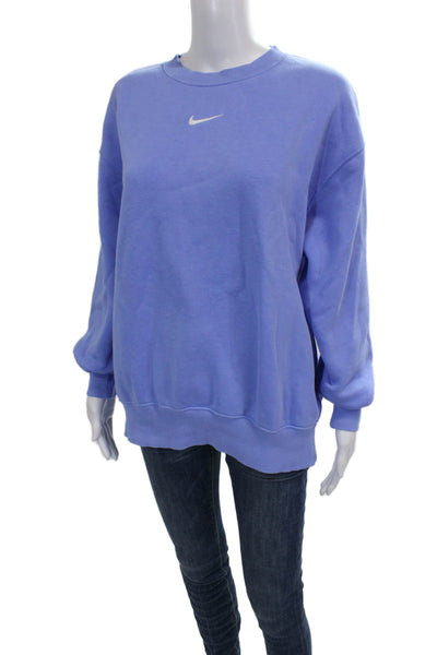 Nike Women Pullover Sweatshirt Blue Crew Neck Long Sleeve Size S