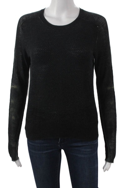 Lisa Todd Womens Black Cotton Pullover Sweater Long Sleeve Size S
