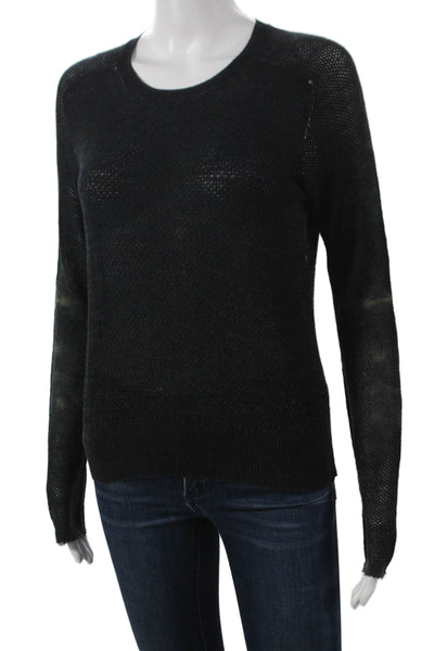 Lisa Todd Womens Black Cotton Pullover Sweater Long Sleeve Size S