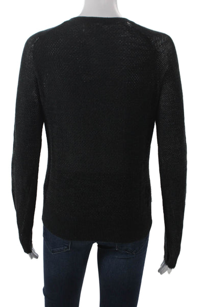 Lisa Todd Womens Black Cotton Pullover Sweater Long Sleeve Size S