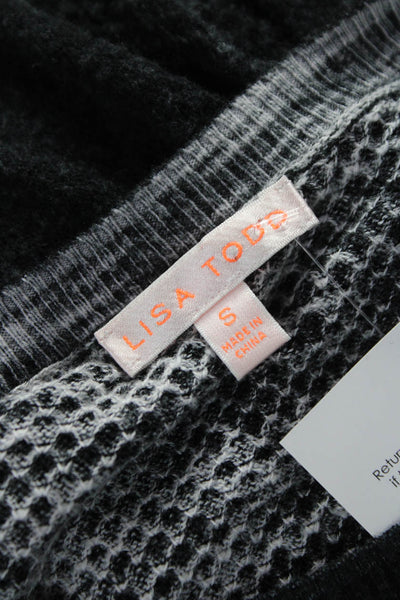 Lisa Todd Womens Black Cotton Pullover Sweater Long Sleeve Size S