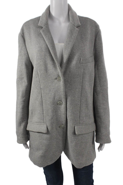 6397 Womens Wool Gray Pantsuit Button Long Sleeve Solid Fall Size XS