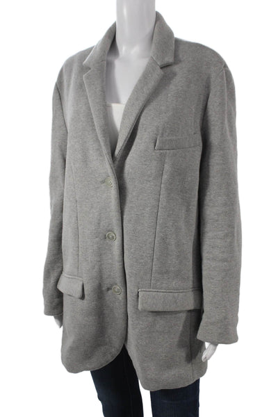 6397 Womens Wool Gray Pantsuit Button Long Sleeve Solid Fall Size XS