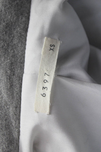 6397 Womens Wool Gray Pantsuit Button Long Sleeve Solid Fall Size XS
