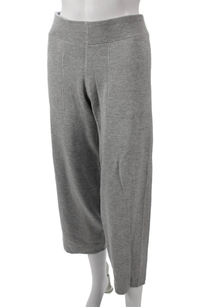 J Crew Women Gray Cropped Pants Extra Fine Merino Cotton Size XS