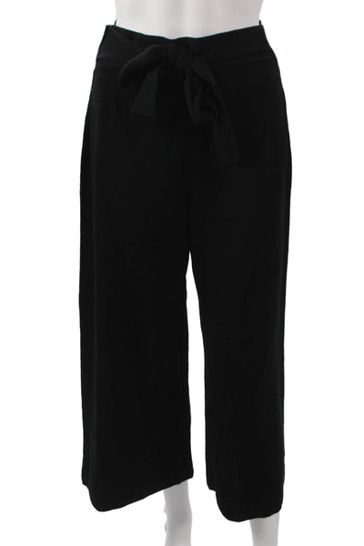 Moth Anthropologie Women Cropped Outfit Set Black Wool Blend Long Sleeve Size S