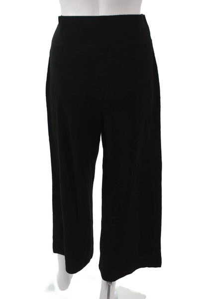 Moth Anthropologie Women Cropped Outfit Set Black Wool Blend Long Sleeve Size S