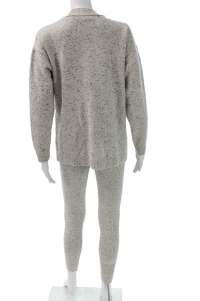 Moth Anthropologie Women Cropped Outfit Set Black Wool Blend Long Sleeve Size S