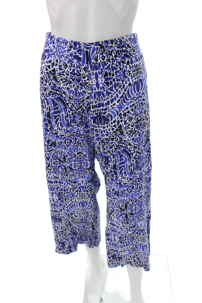 Lilly Pulitzer Women Cropped Pants Multicolor Geometric Rayon Pull On Size XL