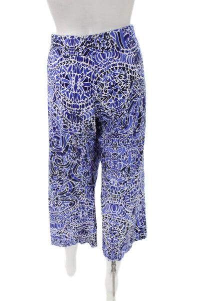 Lilly Pulitzer Women Cropped Pants Multicolor Geometric Rayon Pull On Size XL