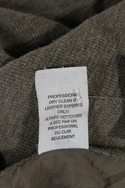 Vince Womens Gray Leather Basic Jacket Long Sleeve Size M
