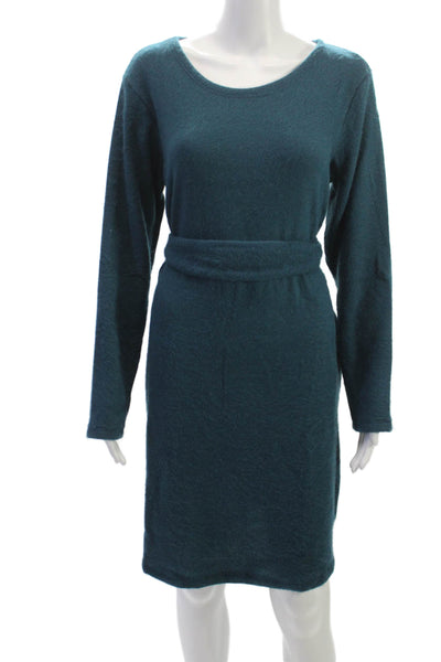 M Made In Italy Womens Sweater Dress Green Long Sleeve Knee Length Size M