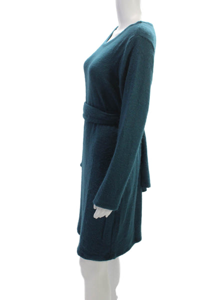 M Made In Italy Womens Sweater Dress Green Long Sleeve Knee Length Size M