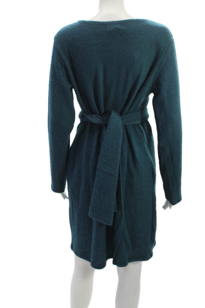 M Made In Italy Womens Sweater Dress Green Long Sleeve Knee Length Size M