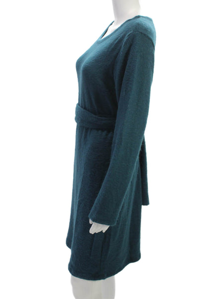 M Made In Italy Womens Sweater Dress Green Long Sleeve Round Neck Size L