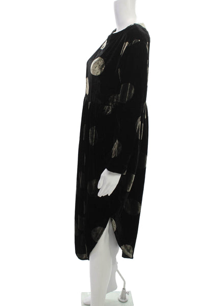 Bitte Kai Rand Women Shift Dress Black Polka Dot Viscose Long Sleeve Size XS