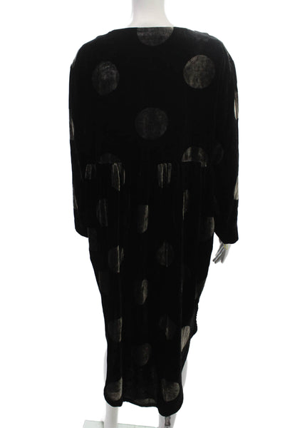 Bitte Kai Rand Women Shift Dress Polka Dot Black Long Sleeve Size S
