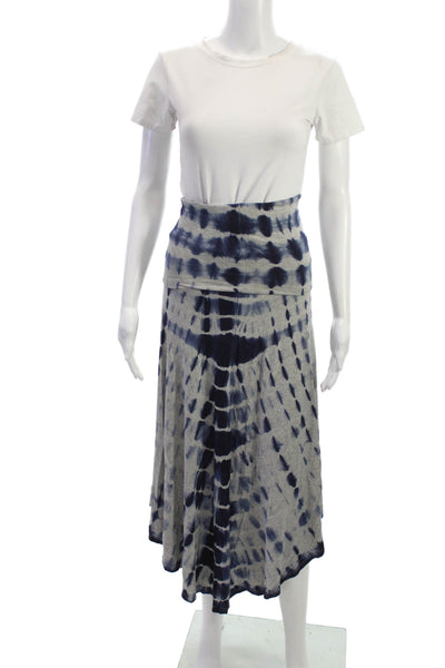 Cynthia Rowley Women Maxi Skirt Gray Rayon Tie Dye Pull On Fall Size XS