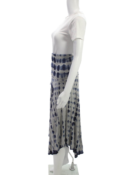 Cynthia Rowley Women Maxi Skirt Gray Rayon Tie Dye Pull On Fall Size XS