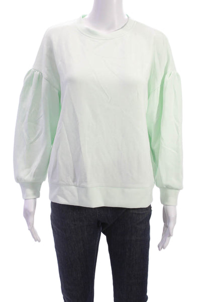 Rachel Zoe Women Basic Sweatshirt Green Crew Neck Long Sleeve Size XS