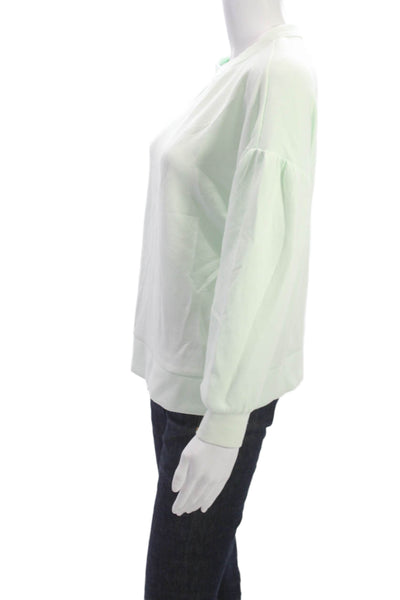 Rachel Zoe Women Basic Sweatshirt Green Crew Neck Long Sleeve Size XS