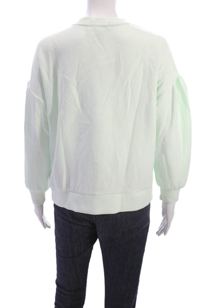 Rachel Zoe Women Basic Sweatshirt Green Crew Neck Long Sleeve Size XS