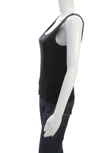 Dana Buchman Womens Sleeveless Square Neck Tank Black Viscose Blend Size M