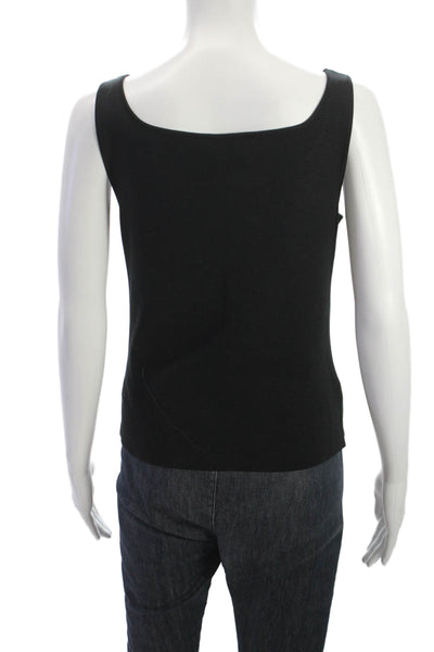 Dana Buchman Womens Sleeveless Square Neck Tank Black Viscose Blend Size M