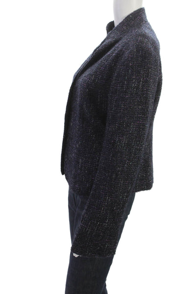 Lafayette 148 New York Women Multicolor Abstract Alpaca Basic Jacket Size 12