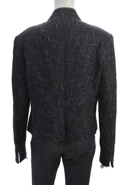 Lafayette 148 New York Women Multicolor Abstract Alpaca Basic Jacket Size 12