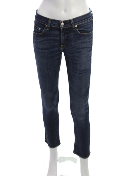 Rag & Bone Womens Ankle Jeans Blue Cotton High Rise Inseam 28 Size 26