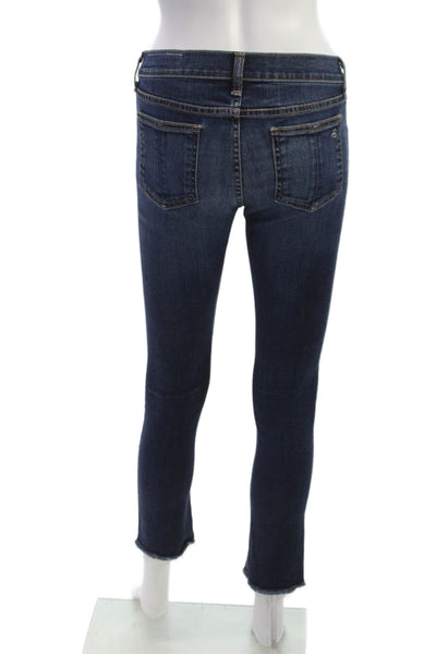 Rag & Bone Womens Ankle Jeans Blue Cotton High Rise Inseam 28 Size 26