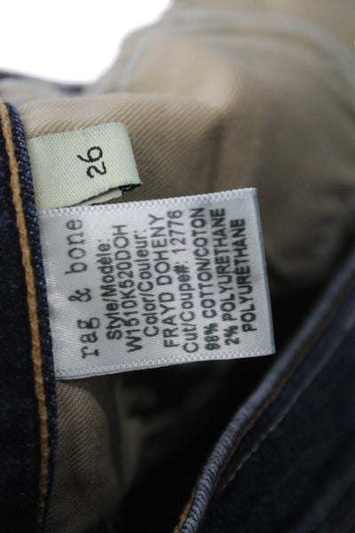 Rag & Bone Womens Ankle Jeans Blue Cotton High Rise Inseam 28 Size 26