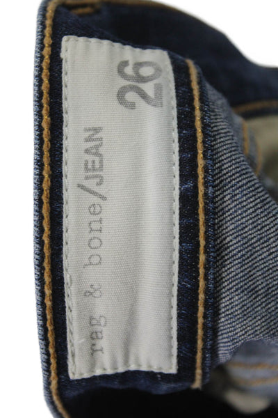 Rag & Bone Womens Ankle Jeans Blue Cotton High Rise Inseam 28 Size 26
