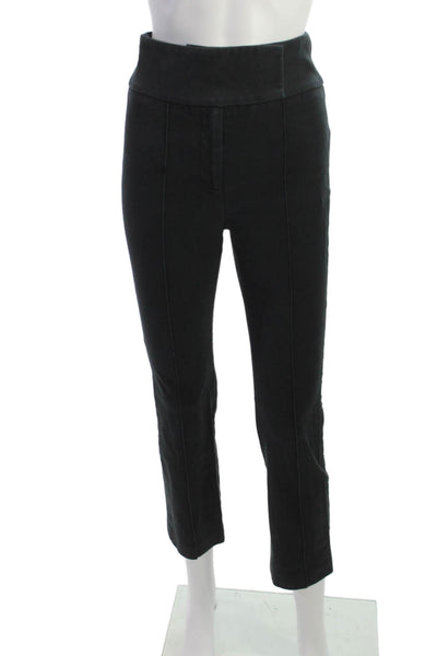 Veronica Beard Women Cropped Black Pants Zip 96% Cotton 4% Elastane Size 2