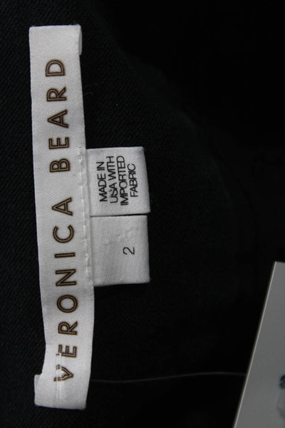 Veronica Beard Women Cropped Black Pants Zip 96% Cotton 4% Elastane Size 2