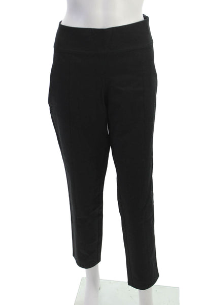 Eileen Fisher Women Ankle Pants Black Organic Cotton Zip Size M