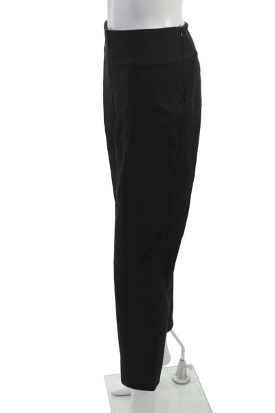 Eileen Fisher Women Ankle Pants Black Organic Cotton Zip Size M
