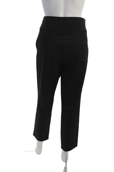 Eileen Fisher Women Ankle Pants Black Organic Cotton Zip Size M