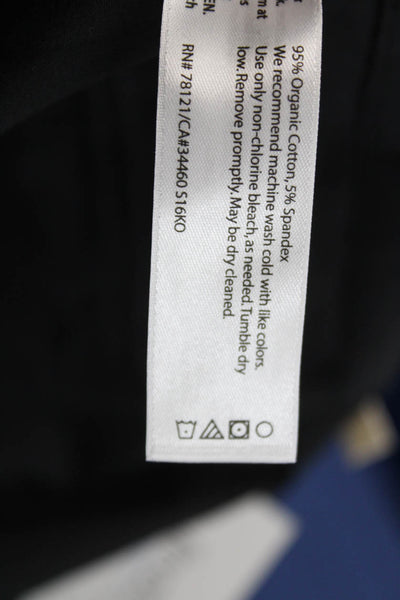 Eileen Fisher Women Ankle Pants Black Organic Cotton Zip Size M