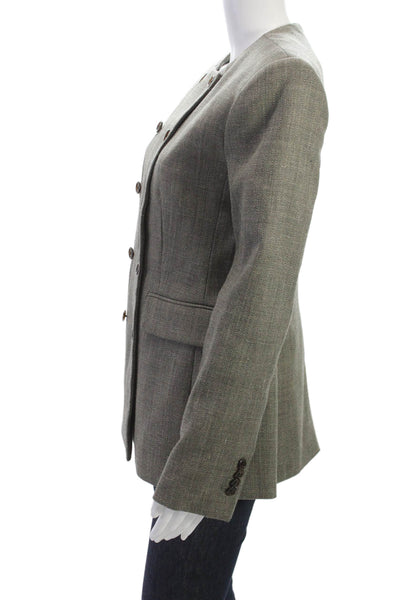 Argent Womens Basic Jacket Gray Button Front Size 2