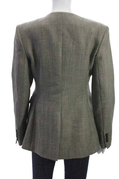 Argent Womens Basic Jacket Gray Button Front Size 2