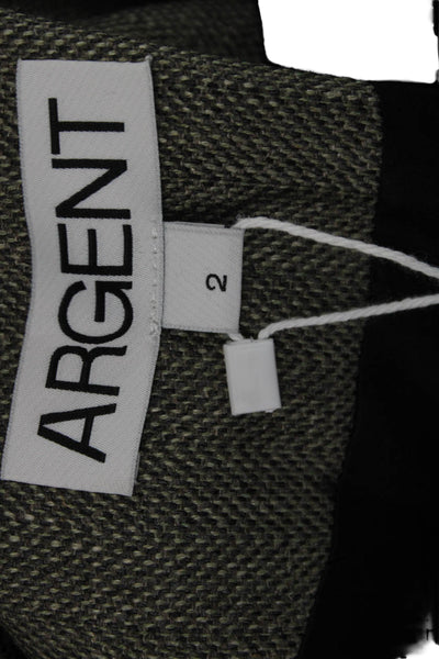 Argent Womens Basic Jacket Gray Button Front Size 2