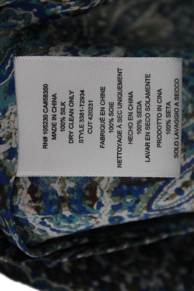 Joie Women Silk Paisley V-Neck Long Sleeve Blouse Multicolor Size XS