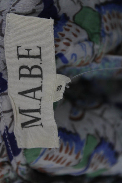 M.A.B.E. Anouk Grewald Women Floral Cotton Cap Sleeve Round Neck Blouse Size S