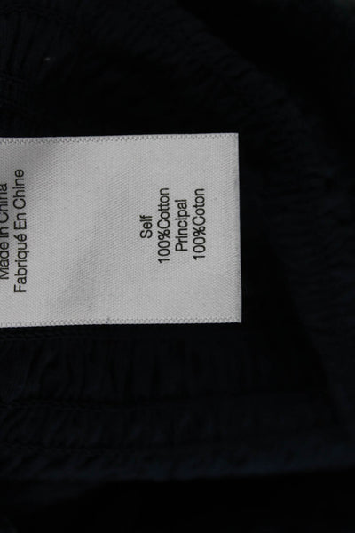 Veronica Beard Womens Basic Collared Button-Up Short Sleeve Blue Cotton Size S