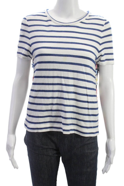 Sea New York Women Striped Multicolor Cotton Crew Neck T-Shirt Size S