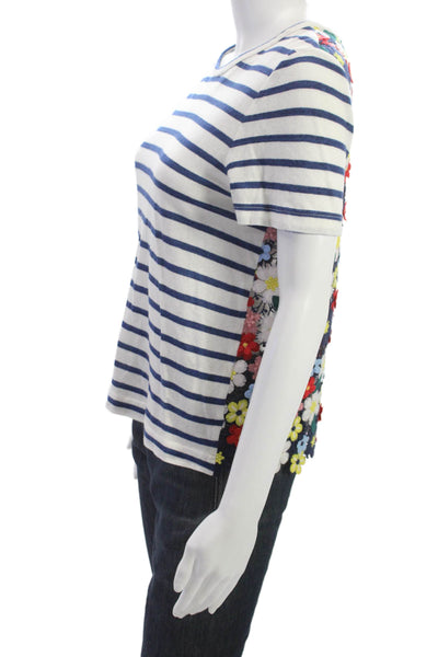 Sea New York Women Striped Multicolor Cotton Crew Neck T-Shirt Size S