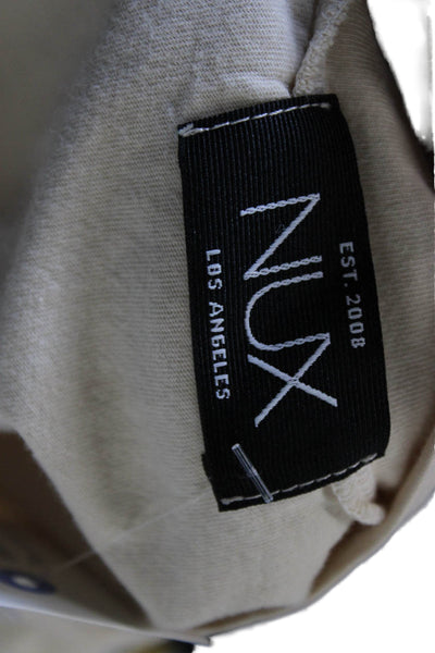Nux Women Basic Sleeveless Tank Ivory Crew Neck 100% Organic Cotton Size S