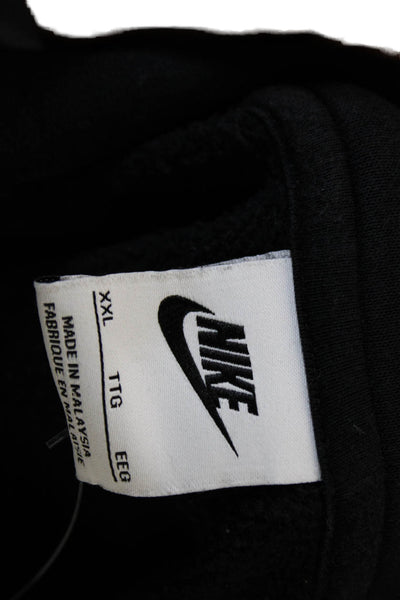 Nike Women Black Cotton Blend Pullover Sweatshirt Long Sleeve Collared Size 2XL